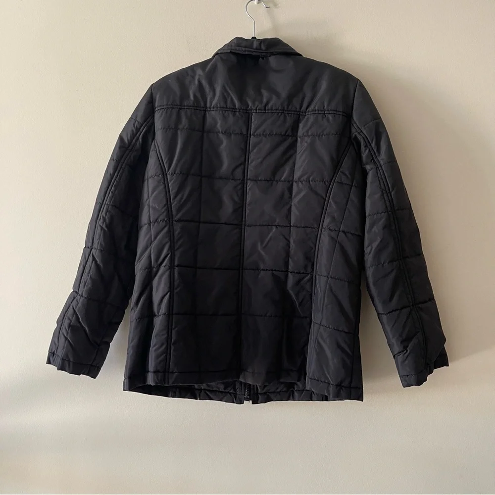 Kenneth Cole Reaction Black Collared Puffer Jacket